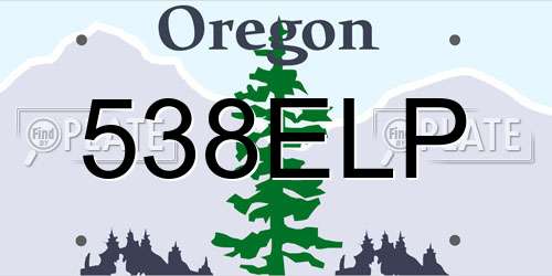 538ELP Oregon License Plate