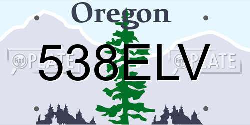 538ELV Oregon License Plate