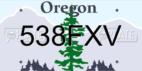 538FXV Oregon License Plate