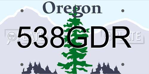 538GDR Oregon License Plate