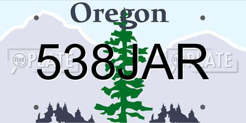 538JAR Oregon License Plate