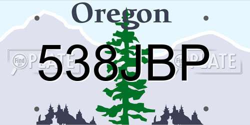 538JBP Oregon License Plate