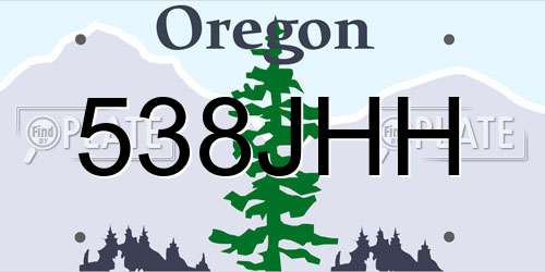 538JHH Oregon License Plate