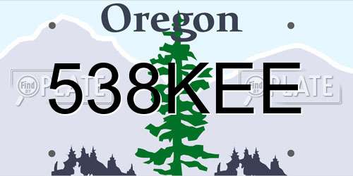 538KEE Oregon License Plate