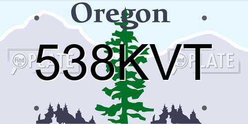 538KVT Oregon License Plate
