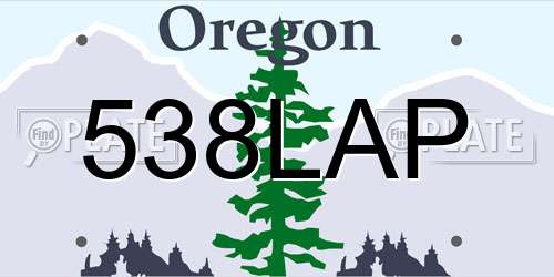 538LAP Oregon License Plate