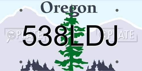 538LDJ Oregon License Plate