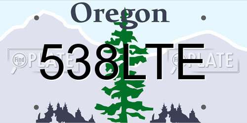 538LTE Oregon License Plate