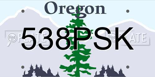 538PSK Oregon License Plate