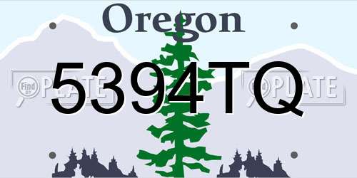 5394TQ Oregon License Plate