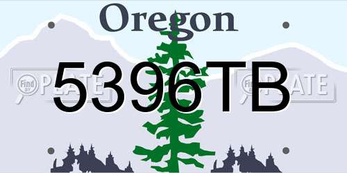 5396TB Oregon License Plate