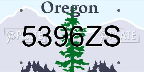 5396ZS Oregon License Plate