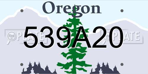 539A20 Oregon License Plate