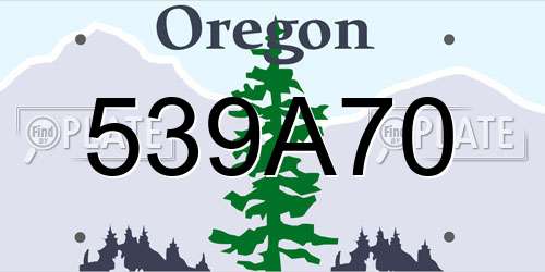 539A70 Oregon License Plate