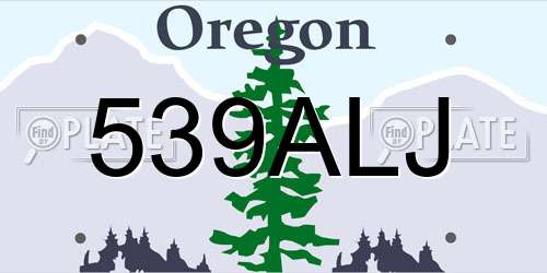 539ALJ Oregon License Plate