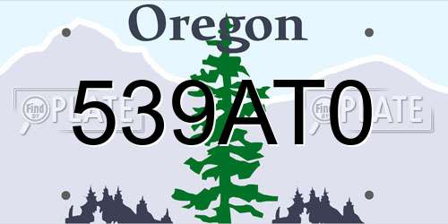 539AT0 Oregon License Plate