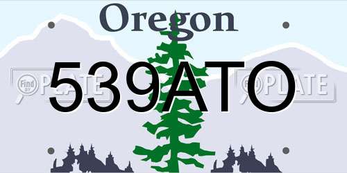 539ATO Oregon License Plate