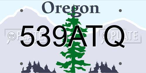 539ATQ Oregon License Plate