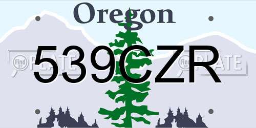 539CZR Oregon License Plate