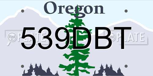 539DBT Oregon License Plate