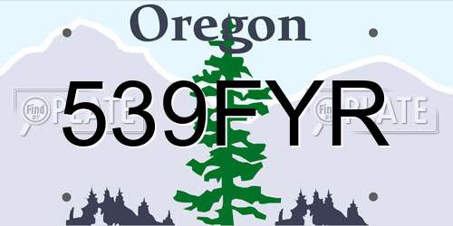 539FYR Oregon License Plate