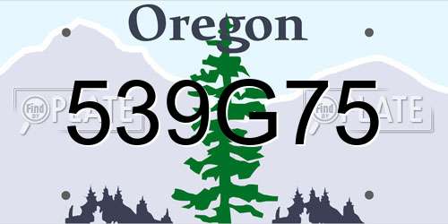 539G75 Oregon License Plate
