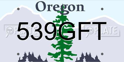 539GFT Oregon License Plate