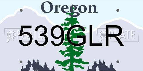 539GLR Oregon License Plate