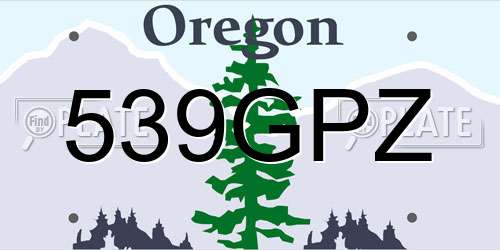 539GPZ Oregon License Plate