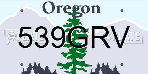 539GRV Oregon License Plate