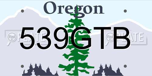 539GTB Oregon License Plate