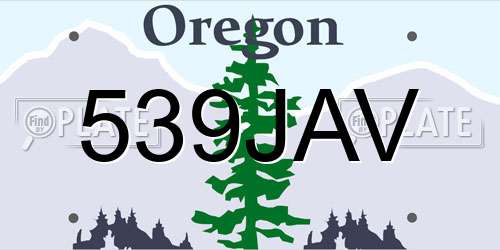 539JAV Oregon License Plate