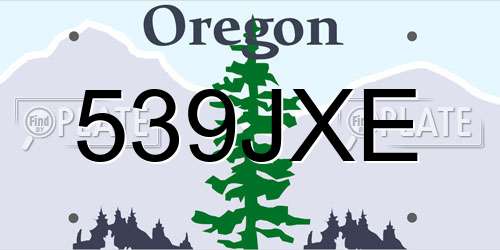 539JXE Oregon License Plate