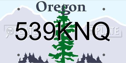 539KNQ Oregon License Plate