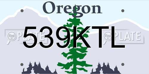 539KTL Oregon License Plate