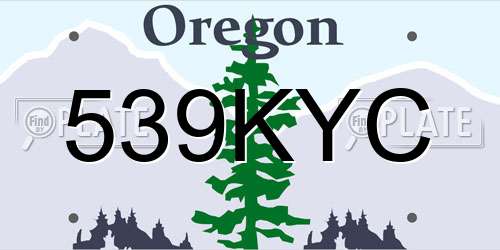 539KYC Oregon License Plate