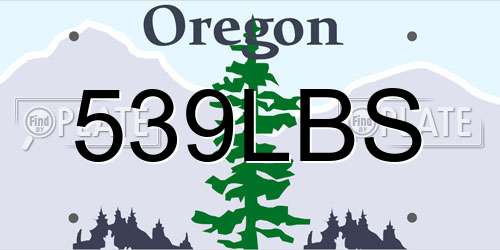 539LBS Oregon License Plate