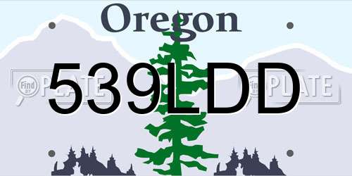 539LDD Oregon License Plate