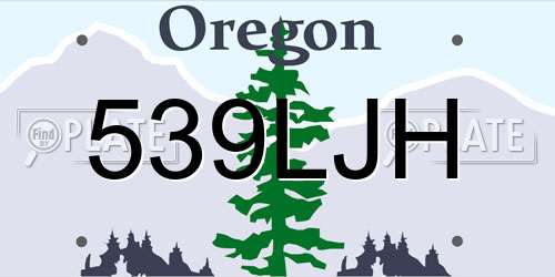 539LJH Oregon License Plate