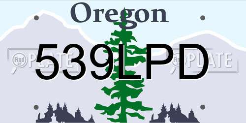 539LPD Oregon License Plate