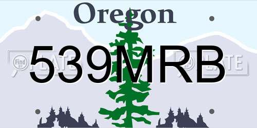 539MRB Oregon License Plate