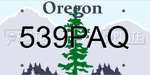539PAQ Oregon License Plate