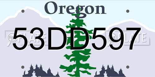 53DD597 Oregon License Plate