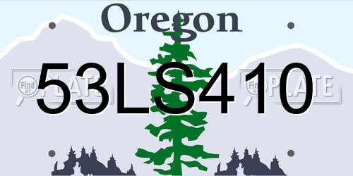 53LS410 Oregon License Plate
