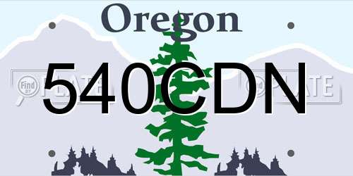 540CDN Oregon License Plate