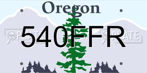540FFR Oregon License Plate