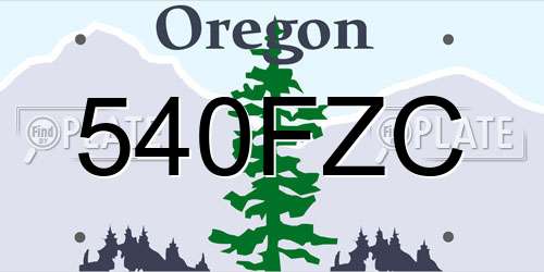 540FZC Oregon License Plate