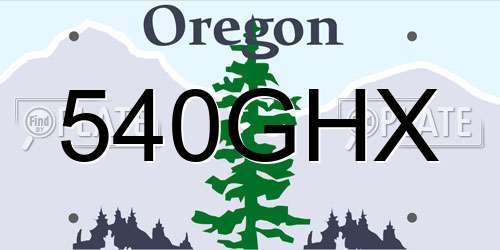 540GHX Oregon License Plate