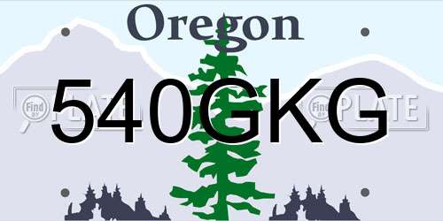 540GKG Oregon License Plate