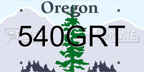 540GRT Oregon License Plate